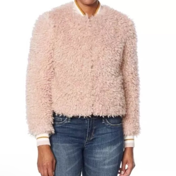 Jessica Simpson Kataleya Fuzzy Jacket PINK SZ L - Picture 1 of 11